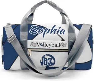 Personalized Custom Volleyball Navy BlueDuffel Backpack Waterproof Multifunctional Daypack Gym Yoga Sport with Name Gift