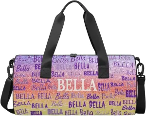 Personalized Dance Bag Girls, Sports Bag Gym Sport Duffel Bag Weekender Bags Travel Dancing Lightweight Bag, Glitters Red Yellow