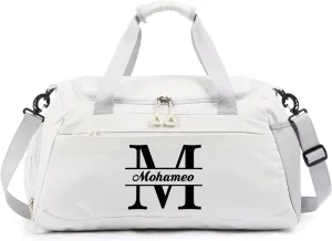 Personalized Gym Bag Custom Name Gym Bags for Men Women duffle bag for travel Weekend Sport Bag Carry On Bags for Airplanes Black Pink Purple 18x10x9 Inches