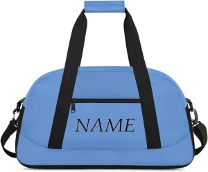 Personalized Gym Bag for Women Men, Custom Duffel Bag with Name, Small Sports Bag Travel Carry On Weekender Bags, Blue