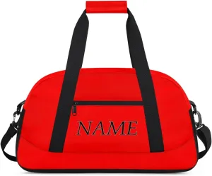 Personalized Gym Bag for Women Men, Custom Duffel Bag with Name, Small Sports Bag Travel Carry On Weekender Bags, Rose Red