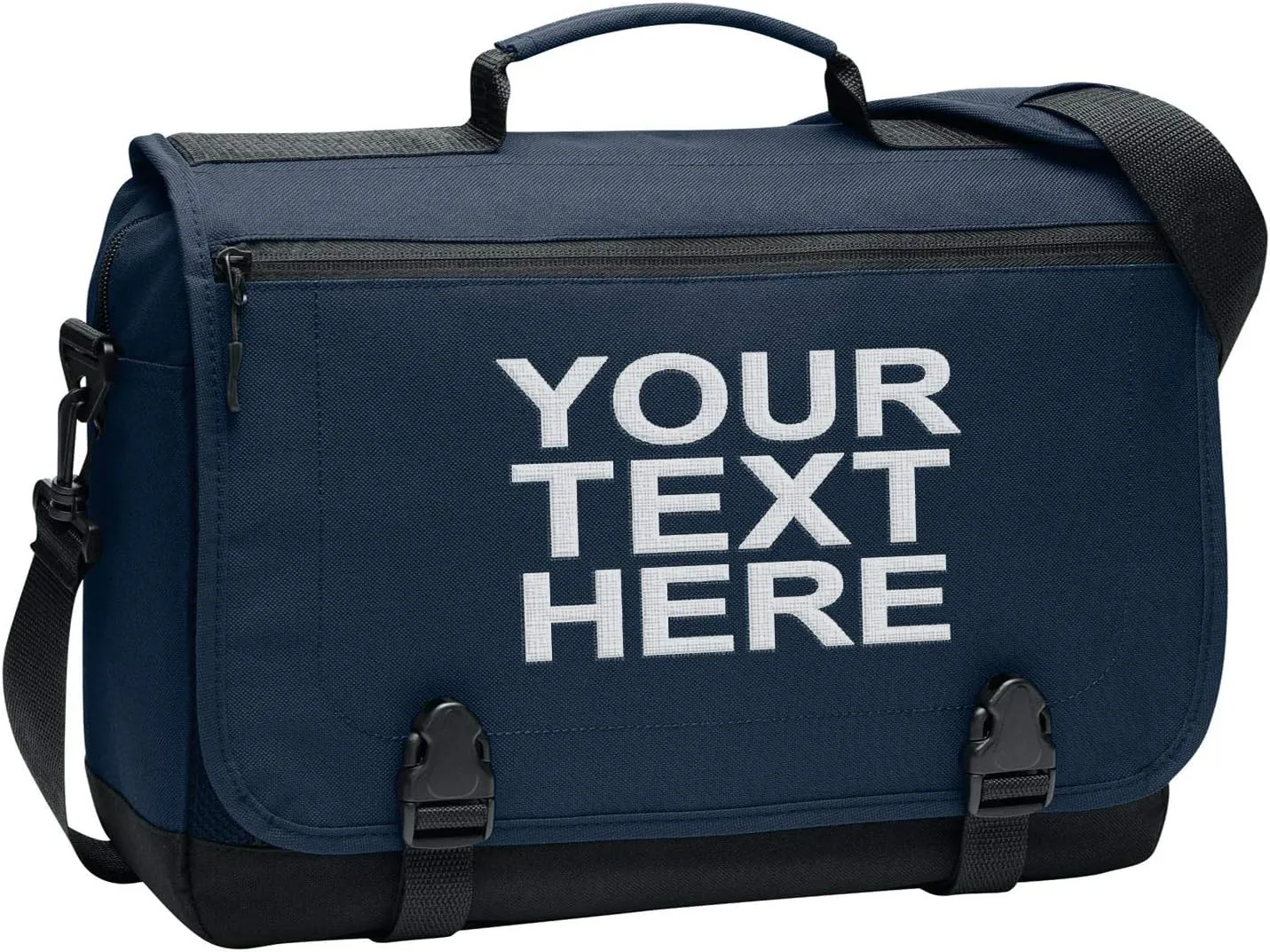 Personalized Messenger Laptop Briefcase - Add Your Embroidered Text, Monogram or Logo - Custom Shoulder Bag