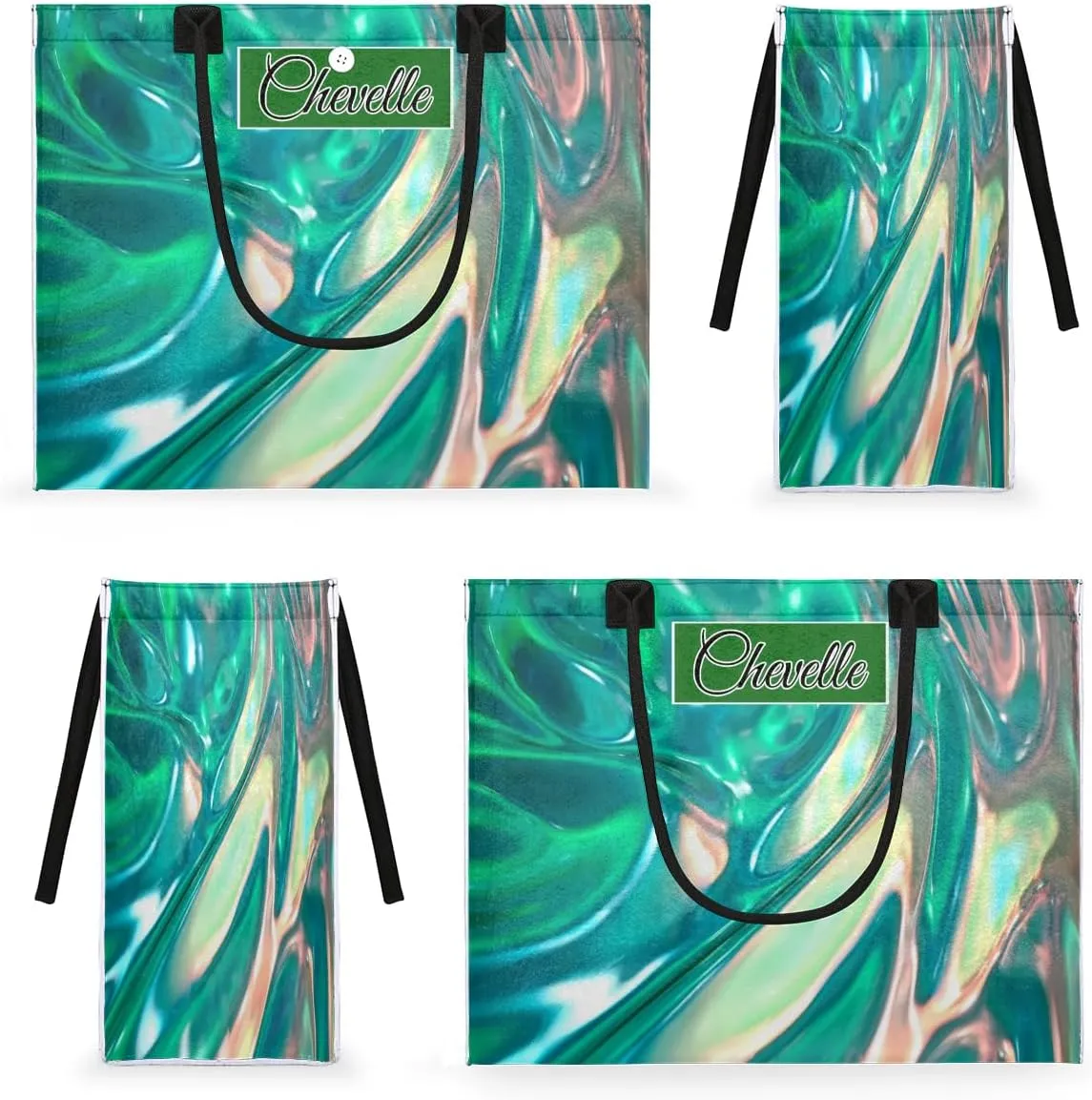 Personalized Women Casual Tote Bag Name, Customized Large Capacity Beach Shoulder Shopping Bag for Travel Daily Work