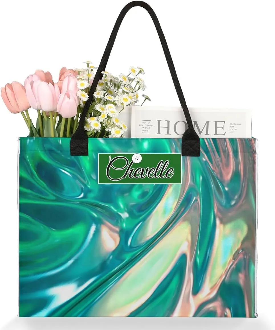Personalized Women Casual Tote Bag Name, Customized Large Capacity Beach Shoulder Shopping Bag for Travel Daily Work