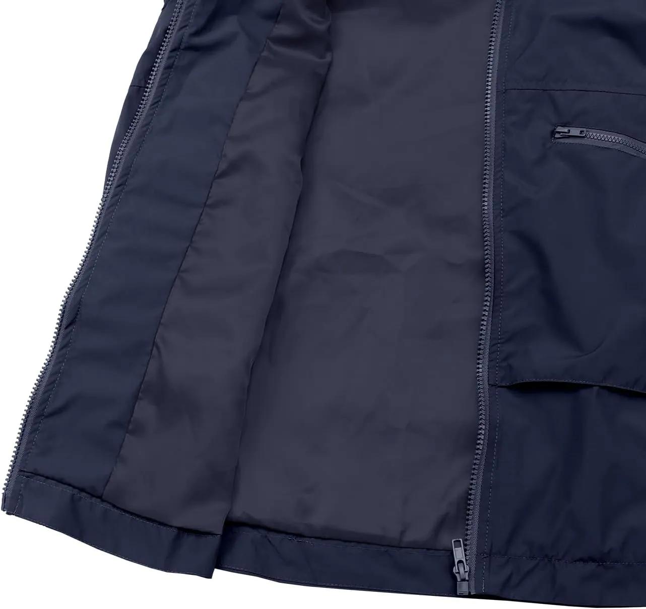 PESION Womens Waterproof Raincoat Lightweight Rain Jacket Trench Coat Hooded Windbreaker With Pockets for Outdoor