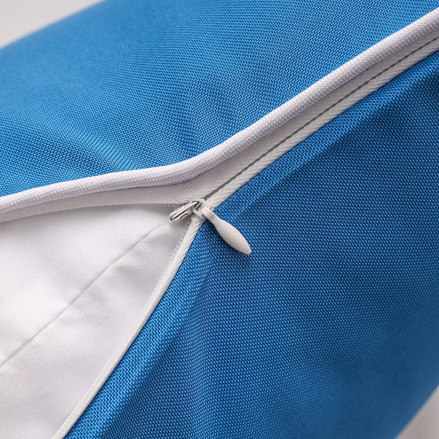 Phantoscope Pack of 2 Outdoor Waterproof Solid Throw Decorative Pillow Cover Decorative Square Outdoor Pillows Cushion Case Patio Pillows for Couch Tent Sunbrella, Blue 20x20 inches 50x50 cm