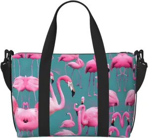 Phayah A Flock Of Flamingos Crossbody Travel Bag Overnighter Duffel Bags Carry On Size Ideal For School Or Overnight Travel Bag