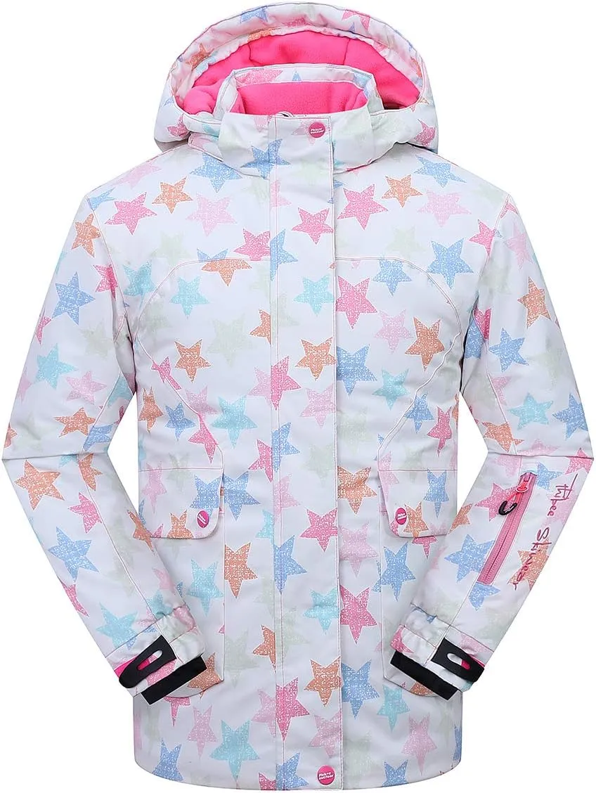 PHIBEE Girls' Waterproof Windproof Outdoor Warm Snowboard Ski Jacket