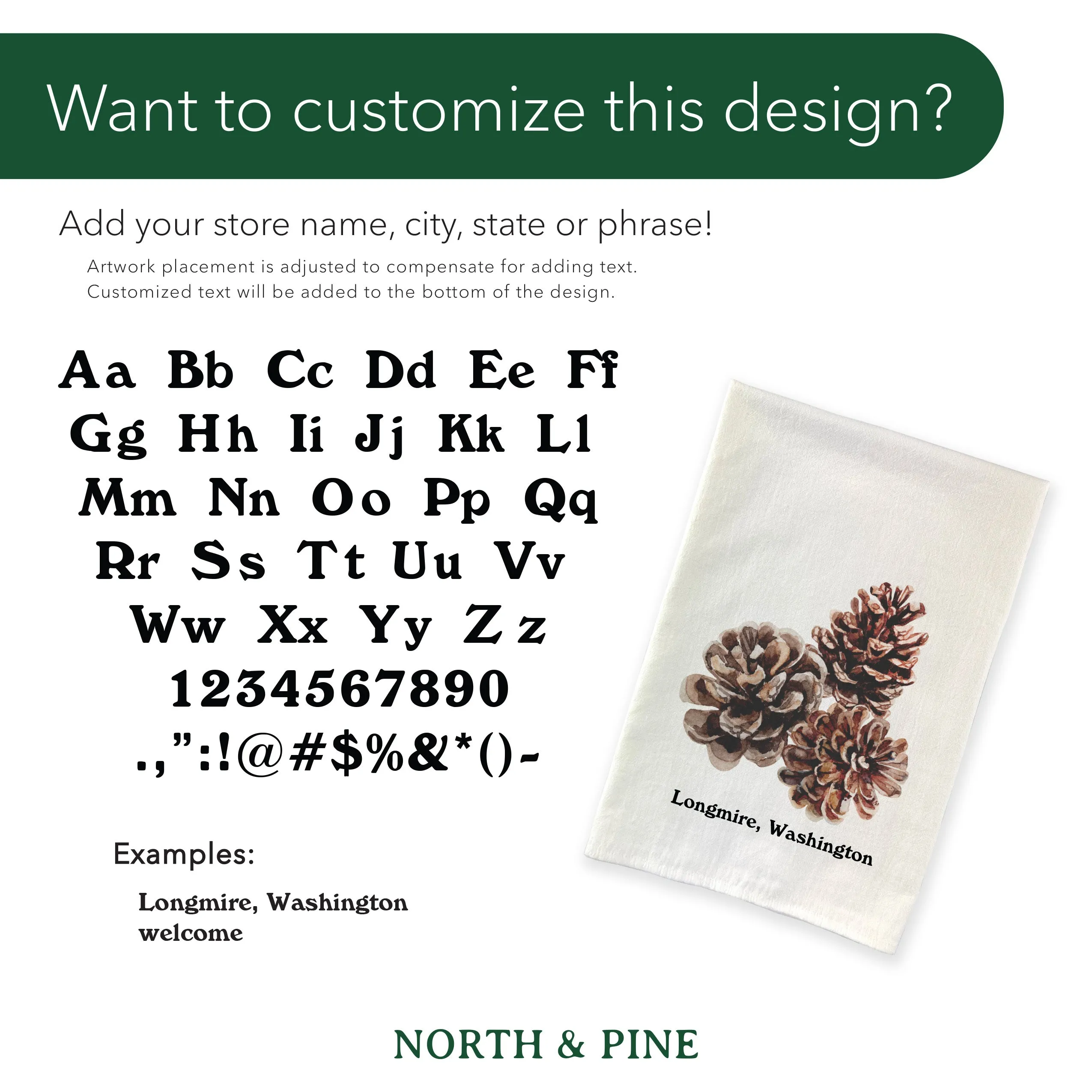 Pine Branch - Customizable Canvas Tote Bag