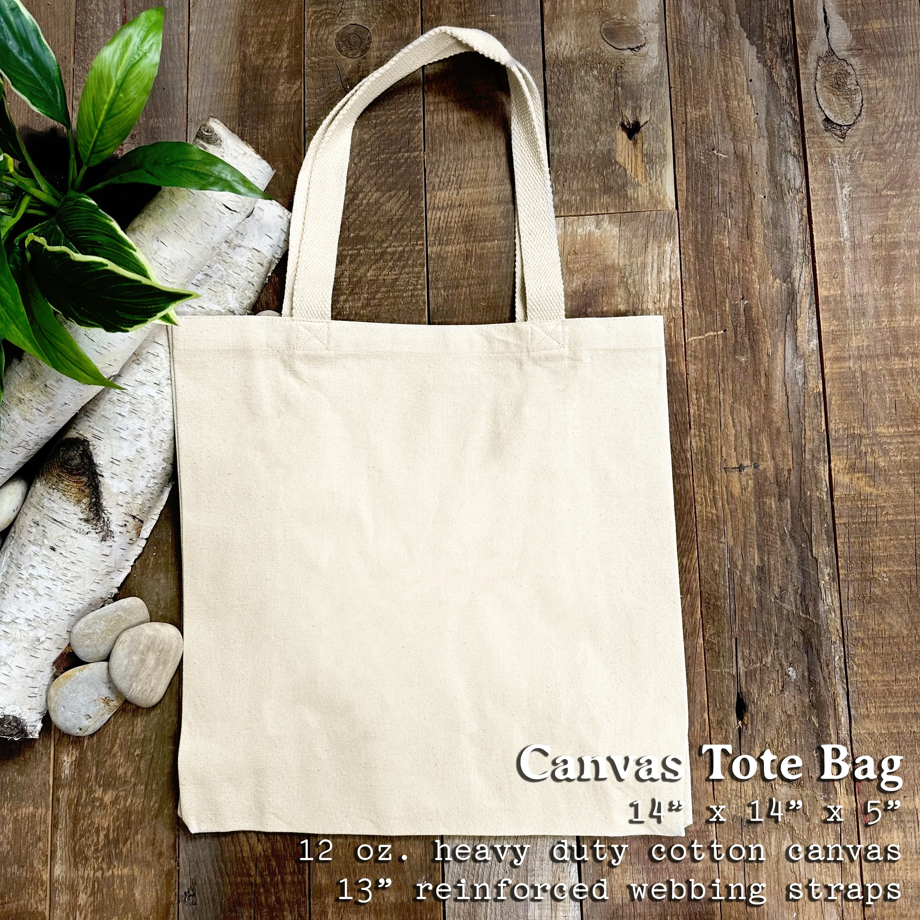 Pine Branch - Customizable Canvas Tote Bag