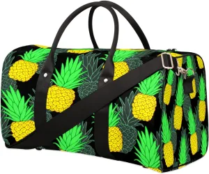 Pineapple Shadow Travel Duffle Bag Waterproof Foldable Weekender Bags for Women and Men Durable Carry on Overnight Bag with Shoulder Strap Lightweight Sports Gym Tote Bag