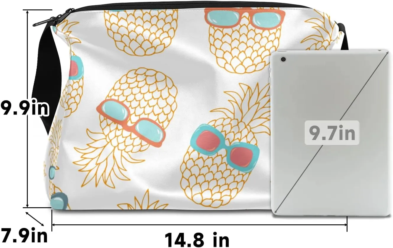 Pineapple Vacation Small Gym Bag for Men Women Workout Sport Duffle Bag Waterproof Weekender Overnight Bag Lightweight Carry on Tote Bag Crossbody Shoulder Travel Bag for Swim Yoge Dance
