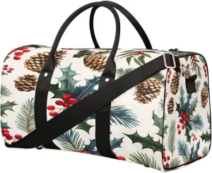 Pinecone Leaf Travel Duffel Bag for Women Men Foldable Sport Gym Tote Bag Lightweight Waterproof Weekender Overnight Bag for Weekend Holiday Gym Swim Yoga