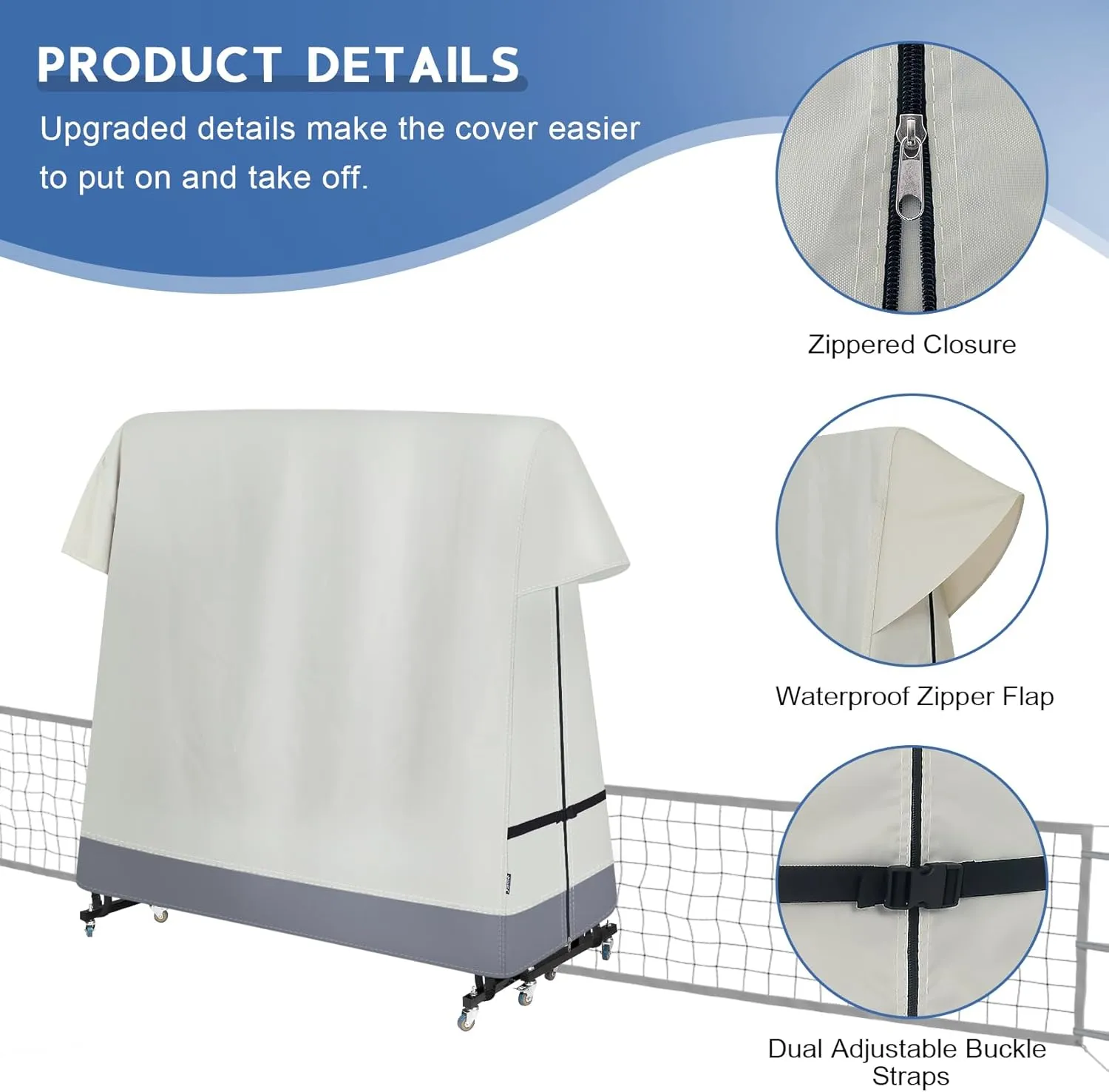 Ping Pong Table Cover Outdoor Waterproof, Dual Function Table Tennis Cover Fits Both Folding Tables and Flat Tables Indoor & Outside 68"L x 6"/30"W x 62"H