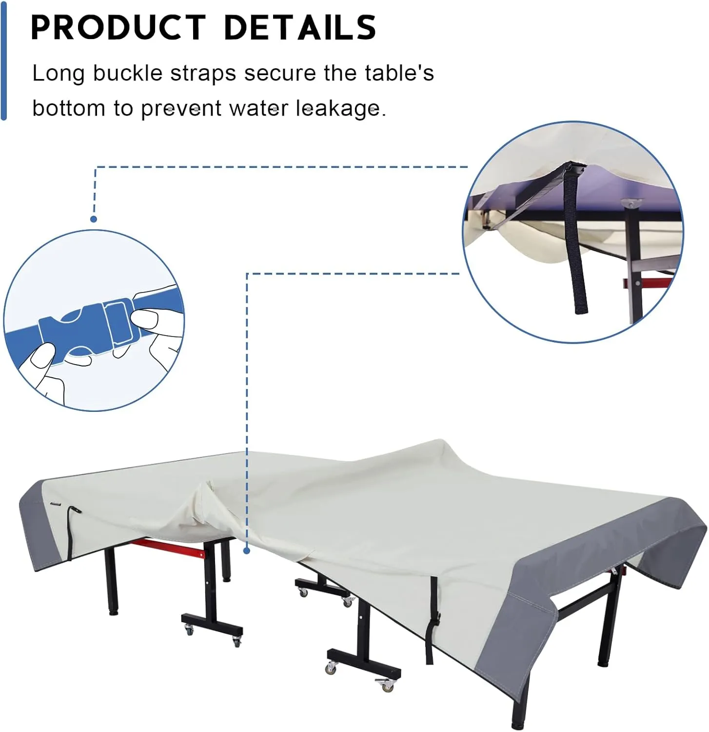 Ping Pong Table Cover Outdoor Waterproof, Dual Function Table Tennis Cover Fits Both Folding Tables and Flat Tables Indoor & Outside 68"L x 6"/30"W x 62"H