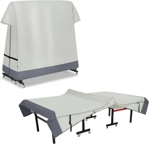 Ping Pong Table Cover Outdoor Waterproof, Dual Function Table Tennis Cover Fits Both Folding Tables and Flat Tables Indoor & Outside 68"L x 6"/30"W x 62"H