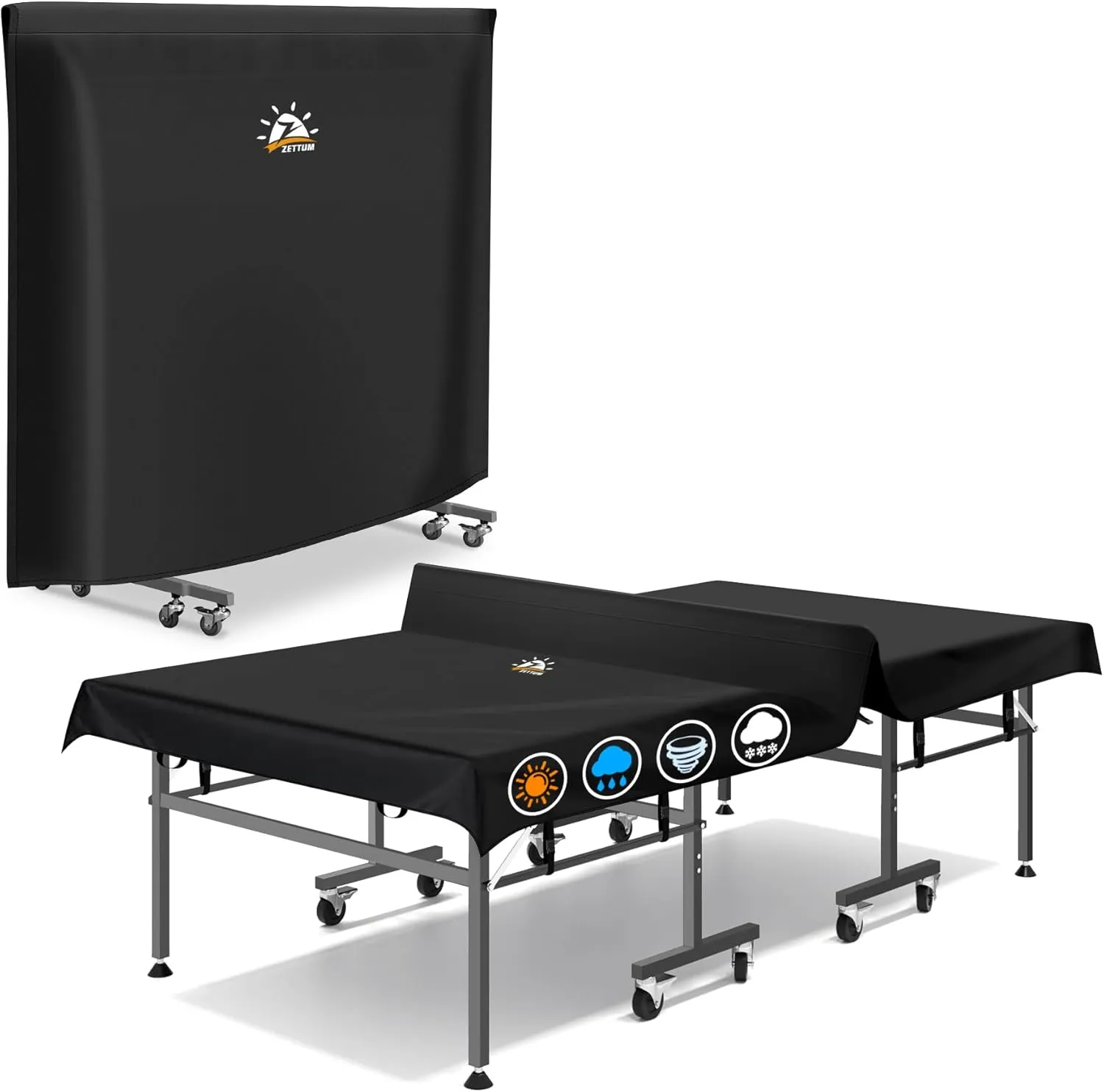 Ping Pong Table Cover - Waterproof & Heavy Duty Table Tennis Covers, Indoor Outdoor Tables Cover Fits Universal 9x5 FT Folding & Flat Tables, Durable 600D Covers Provide All-Weather Protection