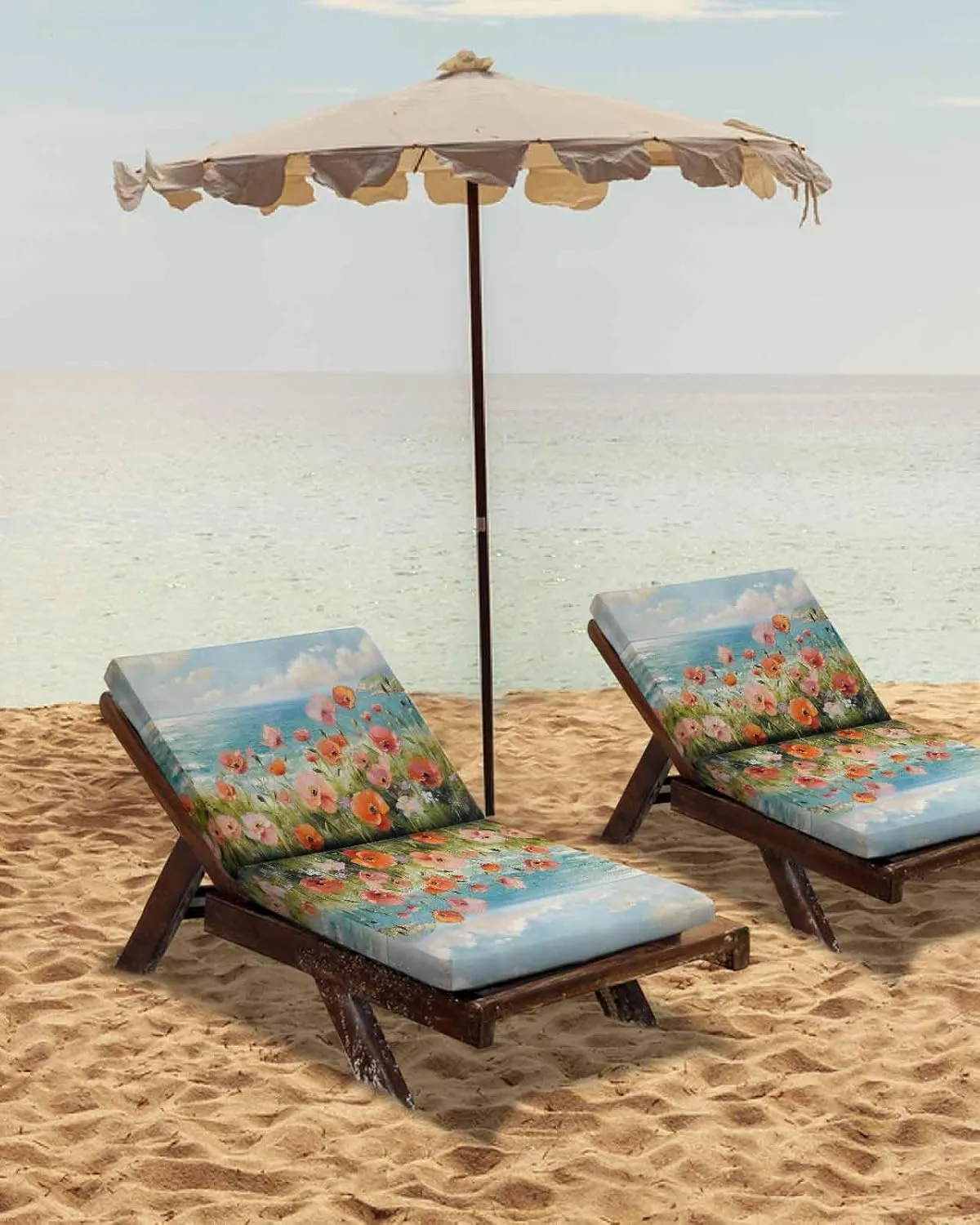 Pink Spring Floral Outdoor Cushion Chair Cover Set of 2 - Waterproof Couch Seat Covers, Modern Abstract Art Oil Painting Aesthetics Patio Furniture Protector Slipcovers for Sofa/RV, 24"x24"x4"