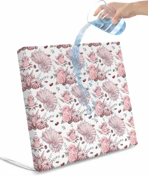 Pink Spring Floral Outdoor Cushion Chair Cover Set of 4 - Waterproof Couch Seat Covers, Watercolor Roses Pastoral Patio Furniture Protector Cushions Slipcovers for Sofa/RV, 20"x18"x4"