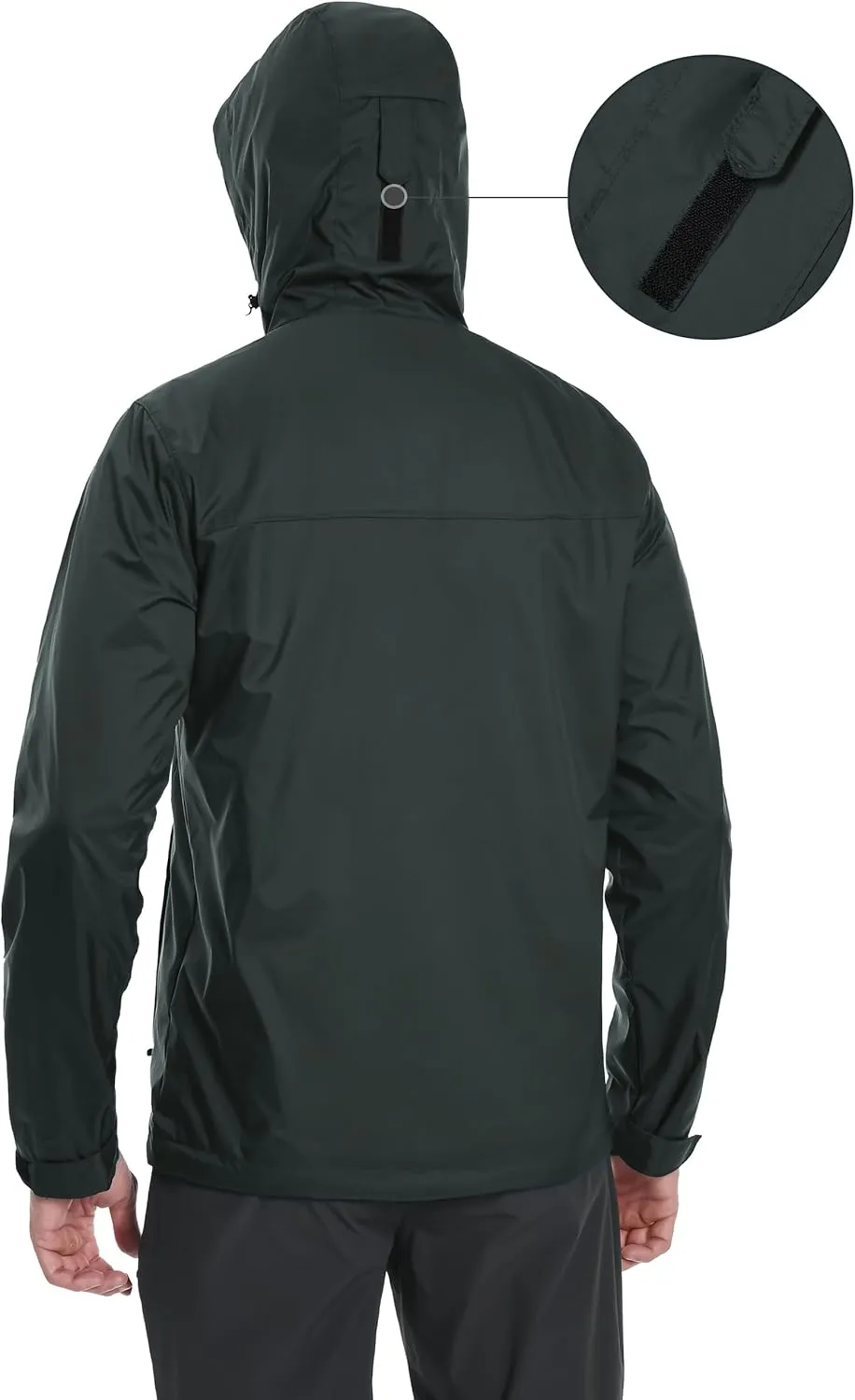 Pioneer Camp Men's Rain Jacket Waterproof with Hood Lightweight Packable Raincoat Rain Shell for Outdoor Hiking Travel