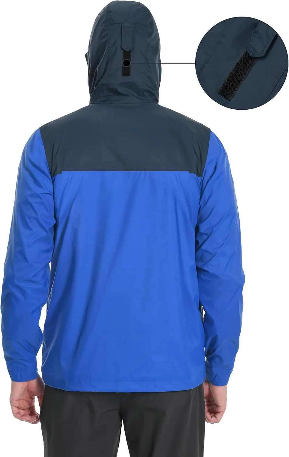 Pioneer Camp Men's Rain Jacket Waterproof with Hood Lightweight Packable Raincoat Rain Shell for Outdoor Hiking Travel