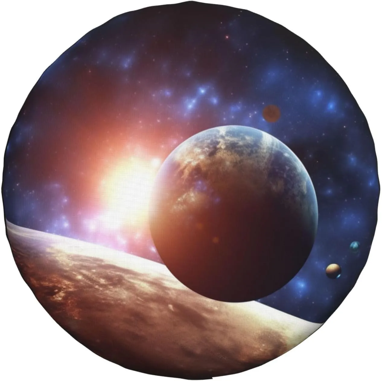 Planets in Space Background Tire Cover Outdoor Waterproof Snow Sun Rain Wheel Cover Portable Wheel Bags Camper Spare Tire Cover Universal Car Tire Protectors for Trailer RV SUV