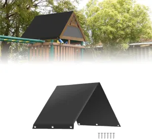 Playground Tarp Canopy Replacement, Outdoor Swing Covers Waterproof,Rainproof Waterproof UV Protection Awning for Playset (Black)