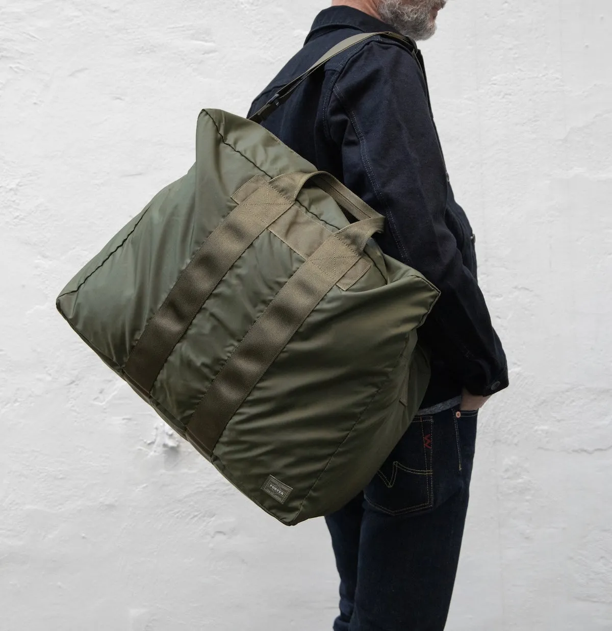 PO-FLEX-DUFFLE-BAG-OLV - Porter-Yoshida & Co - FLEX 2WAY DUFFLE BAG (S) - Olive
