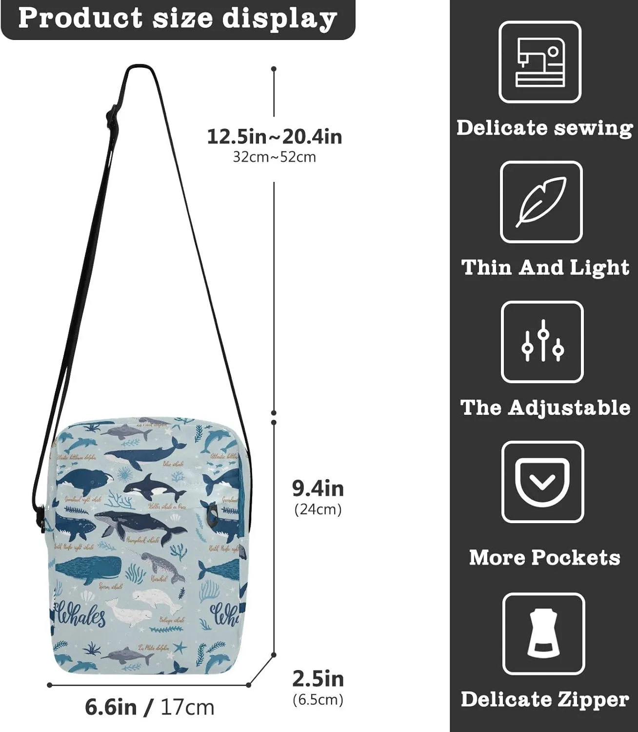 Poeticcity Crossbody Phone Bag, Small Messenger Shoulder Bag, Cash Handbag Wallet Purse