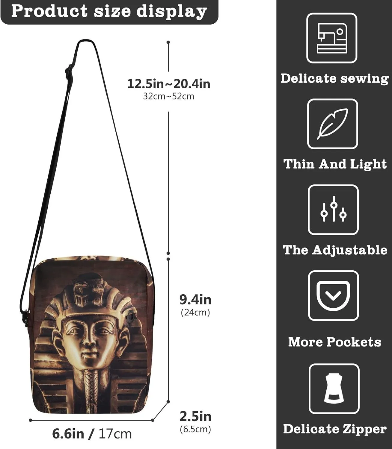 Poeticcity Crossbody Phone Bag, Small Messenger Shoulder Bag, Cash Handbag Wallet Purse