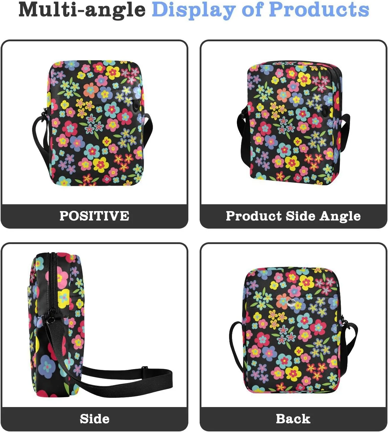 Poeticcity Crossbody Phone Bag, Small Messenger Shoulder Bag, Cash Handbag Wallet Purse