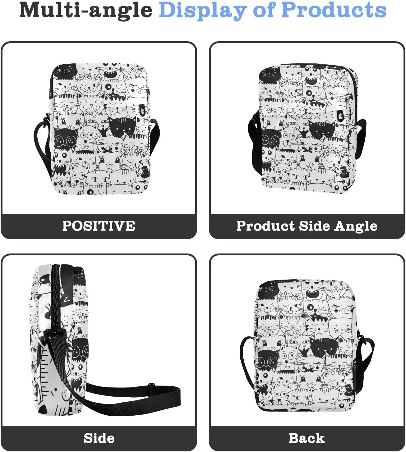 Poeticcity Crossbody Phone Bag, Small Messenger Shoulder Bag, Cash Handbag Wallet Purse