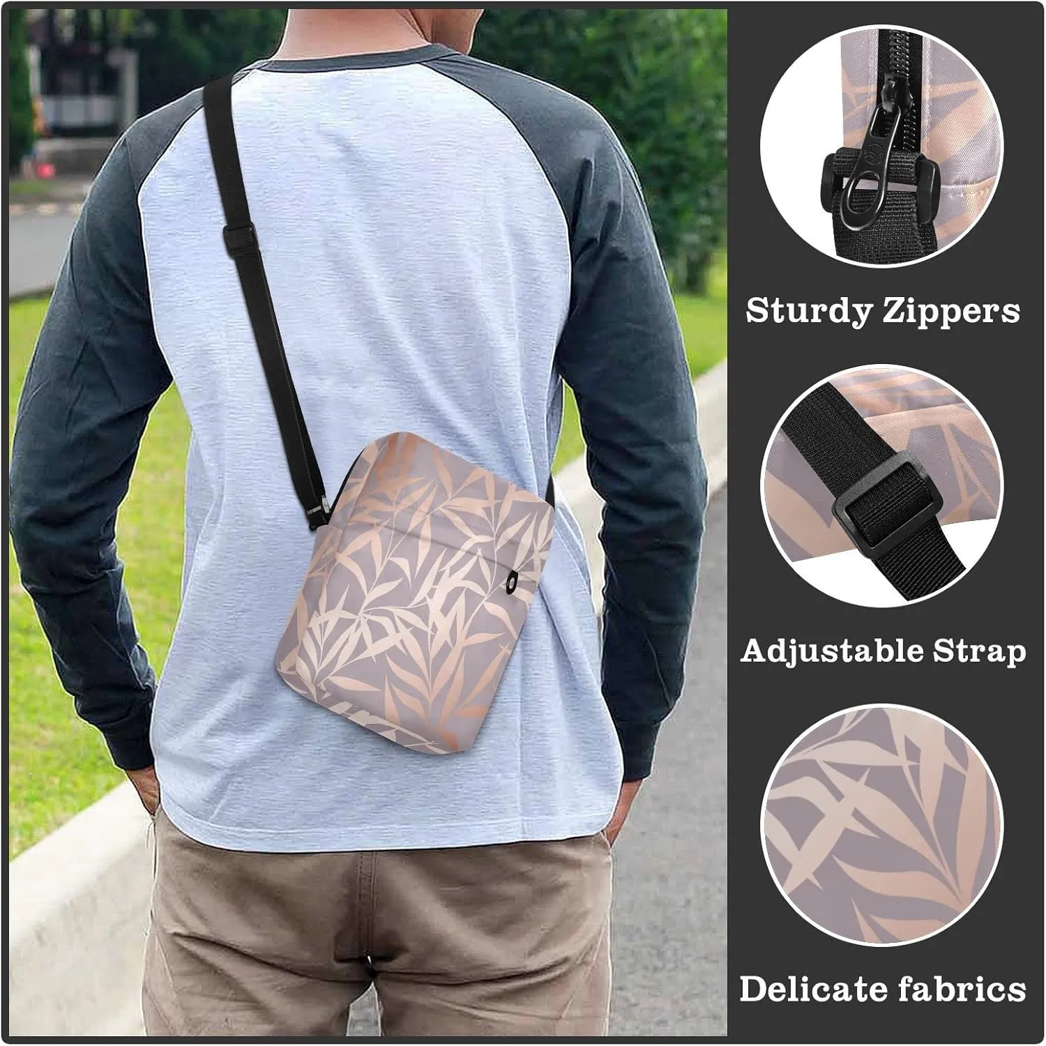 Poeticcity Crossbody Phone Bag, Small Messenger Shoulder Bag, Cash Handbag Wallet Purse