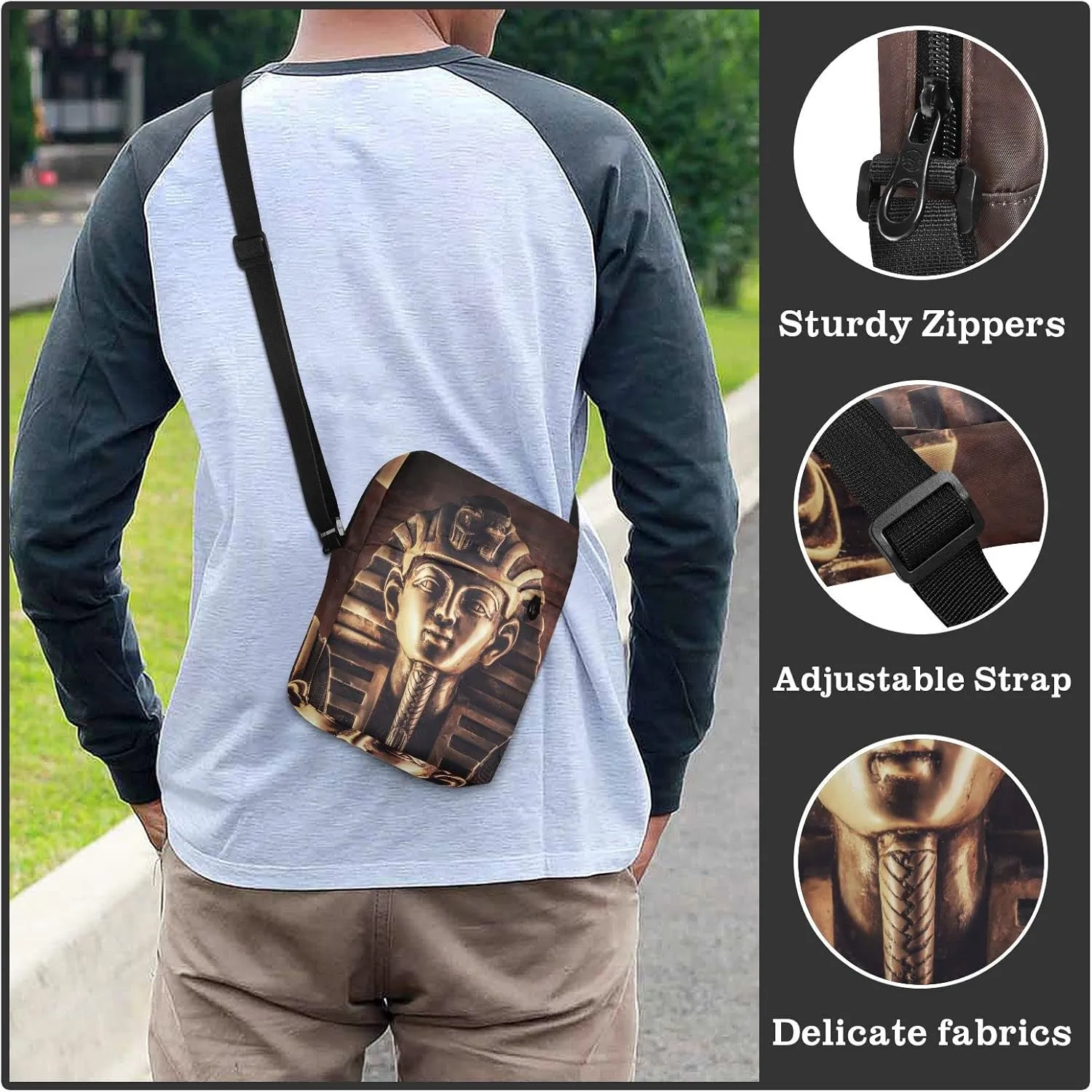 Poeticcity Crossbody Phone Bag, Small Messenger Shoulder Bag, Cash Handbag Wallet Purse