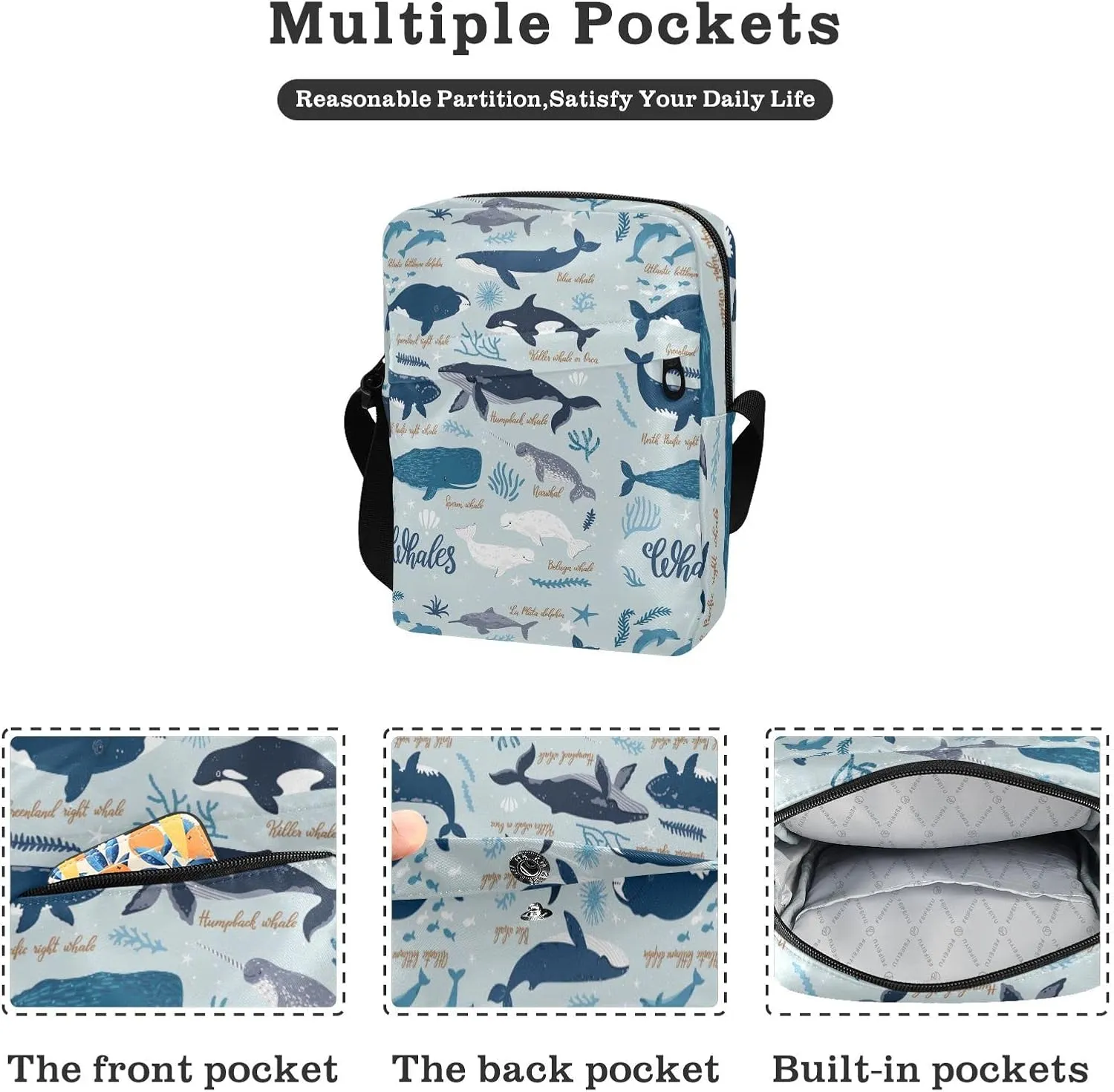 Poeticcity Crossbody Phone Bag, Small Messenger Shoulder Bag, Cash Handbag Wallet Purse