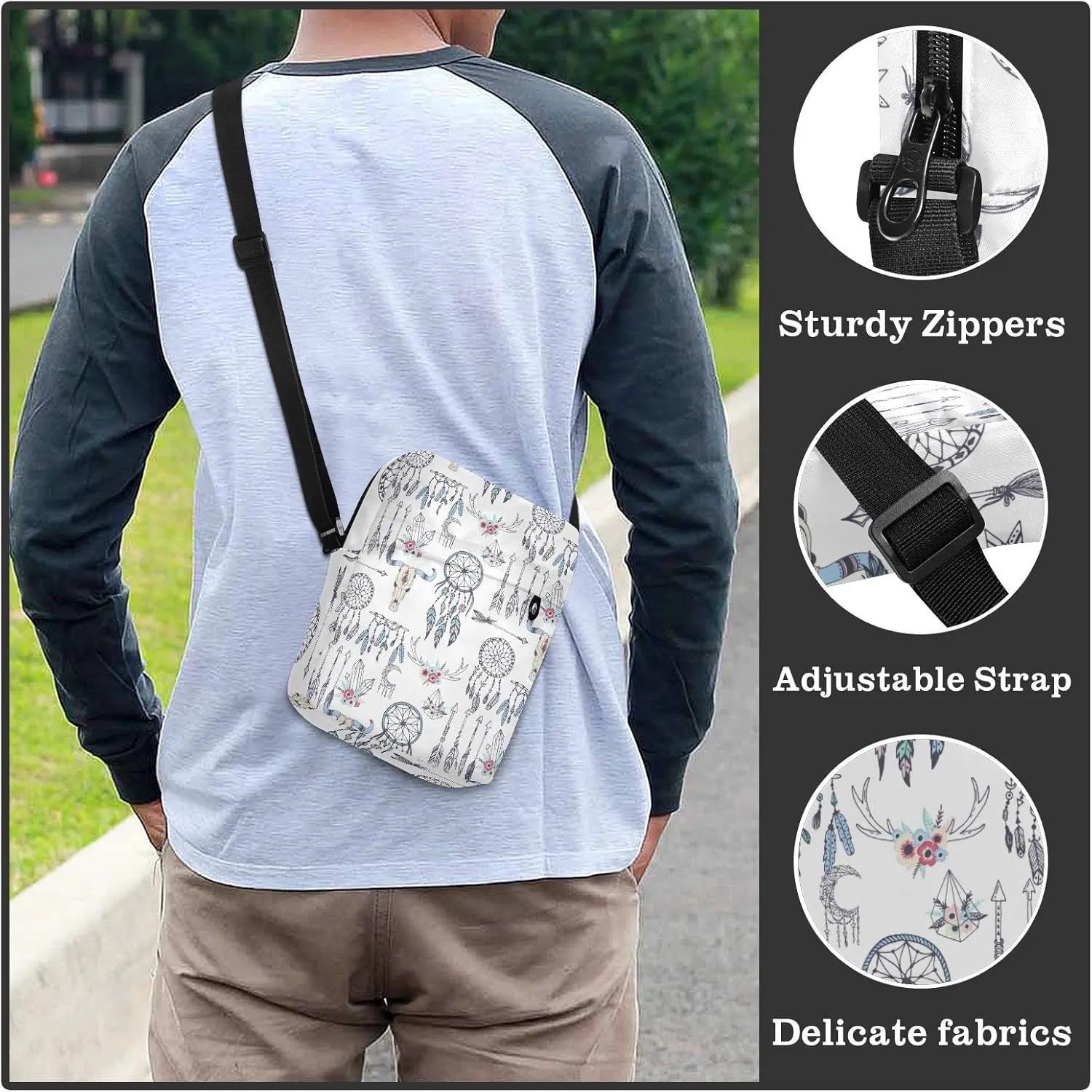 Poeticcity Crossbody Phone Bag, Small Messenger Shoulder Bag, Cash Handbag Wallet Purse