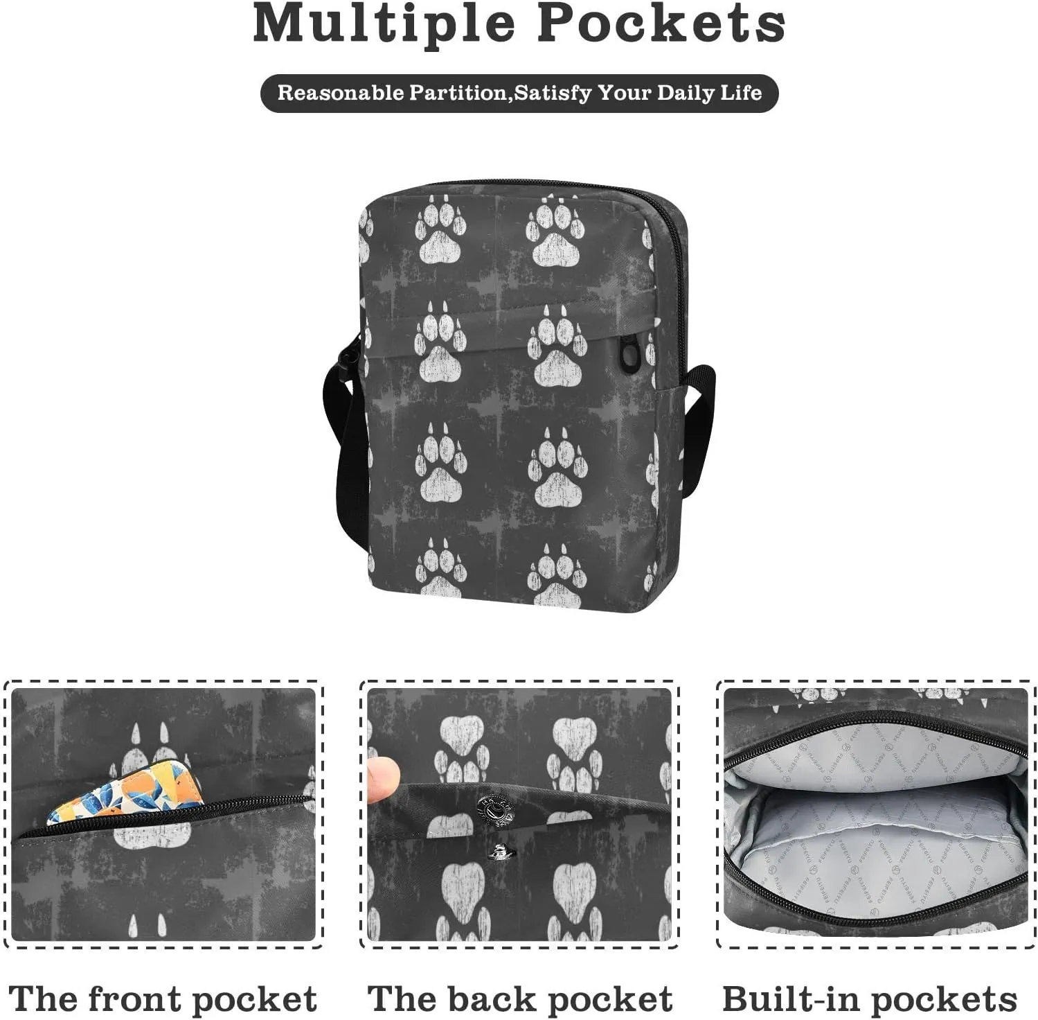 Poeticcity Crossbody Phone Bag, Small Messenger Shoulder Bag, Cash Handbag Wallet Purse