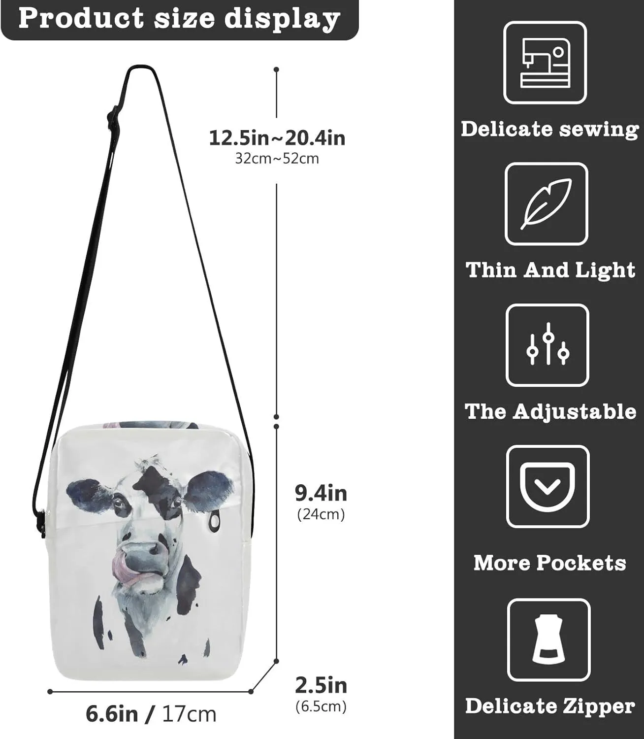 Poeticcity Crossbody Phone Bag, Small Messenger Shoulder Bag, Cash Handbag Wallet Purse