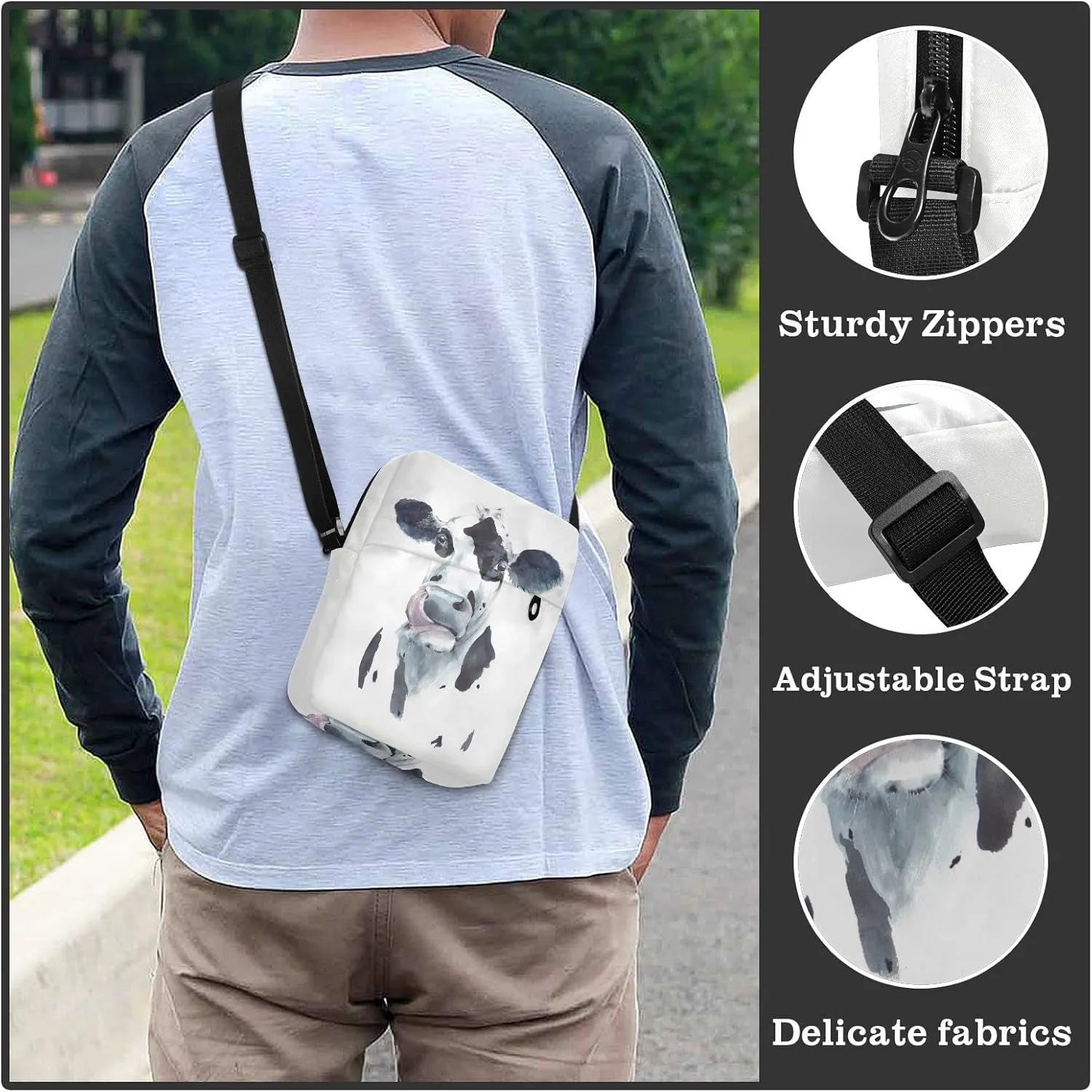 Poeticcity Crossbody Phone Bag, Small Messenger Shoulder Bag, Cash Handbag Wallet Purse