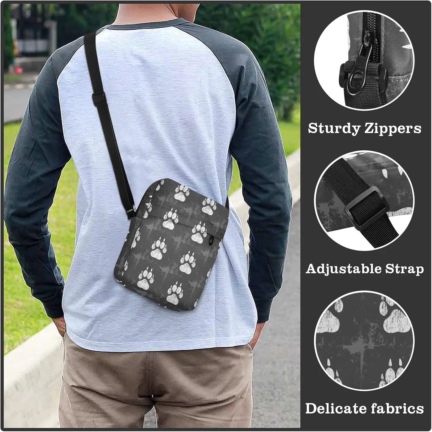 Poeticcity Crossbody Phone Bag, Small Messenger Shoulder Bag, Cash Handbag Wallet Purse