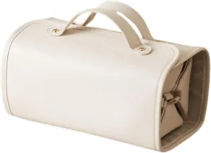 Portable 4-in-1 Foldable Cosmetic Bag - Large Capacity, Waterproof Travel Makeup Organizer with Detachable Design (White)