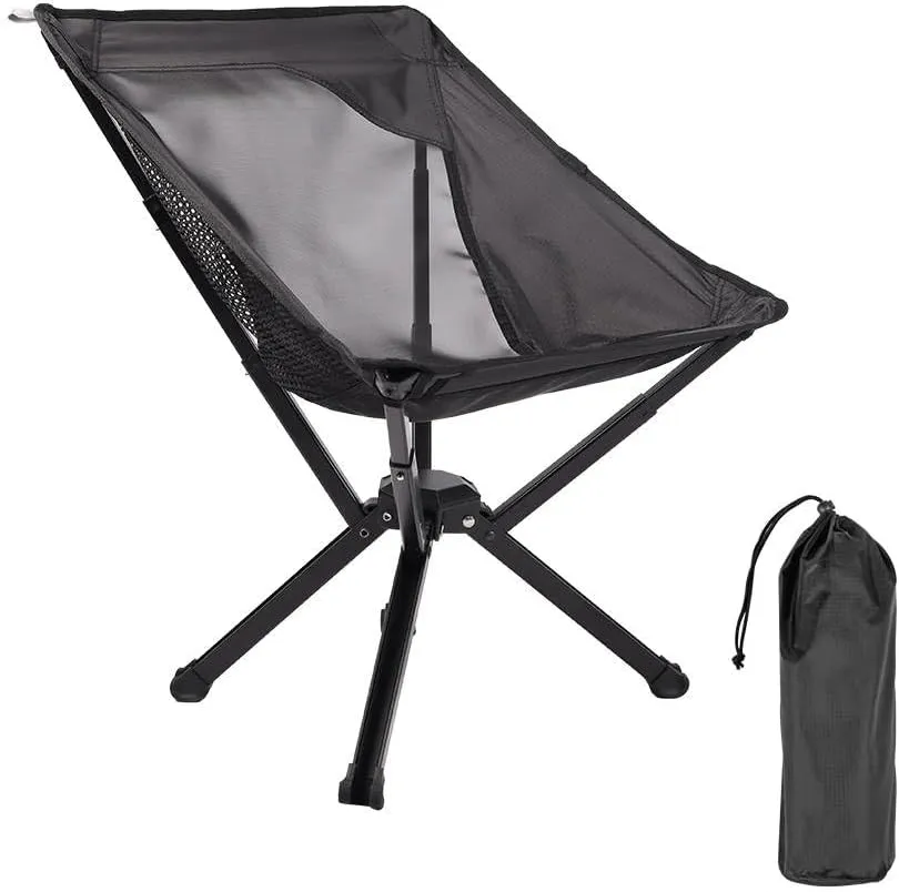 Portable Camping Chair | Compact Lightweight Folding Chair | Supports 330 lbs |Beach, Camping, Backpacking, Hiking, Fishing, Hunting | Side Pockets
