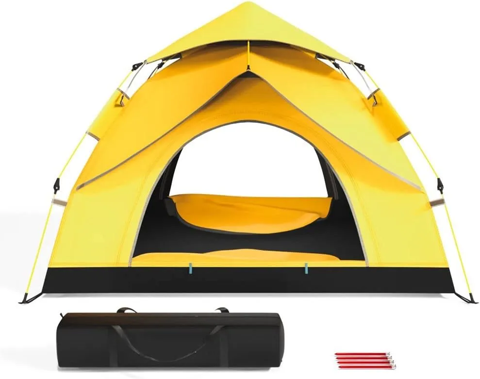 Portable Instant Pop up Tent Famlly Campitent 3-4 Person Portable Tent Automatic Tent Waterproof Windproof for Picnic,Camping,Family,Friends Gathering.