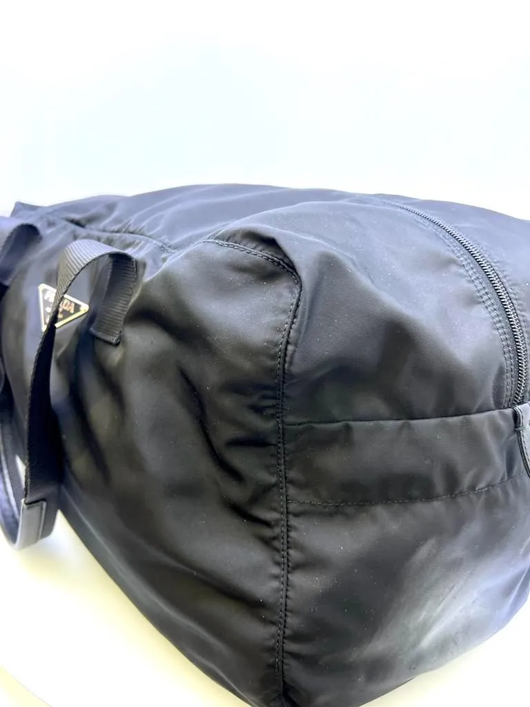 PRADA TESSUTO NYLON SAFFIANO VIAGGIO DUFFLE BAG