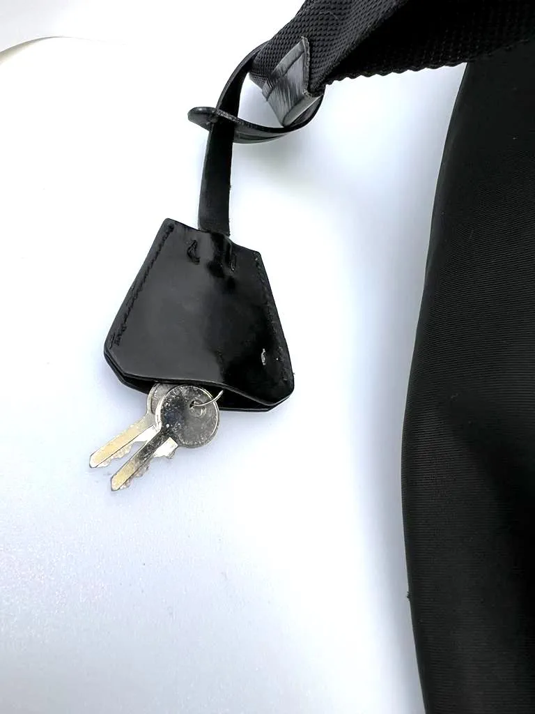 PRADA TESSUTO NYLON SAFFIANO VIAGGIO DUFFLE BAG