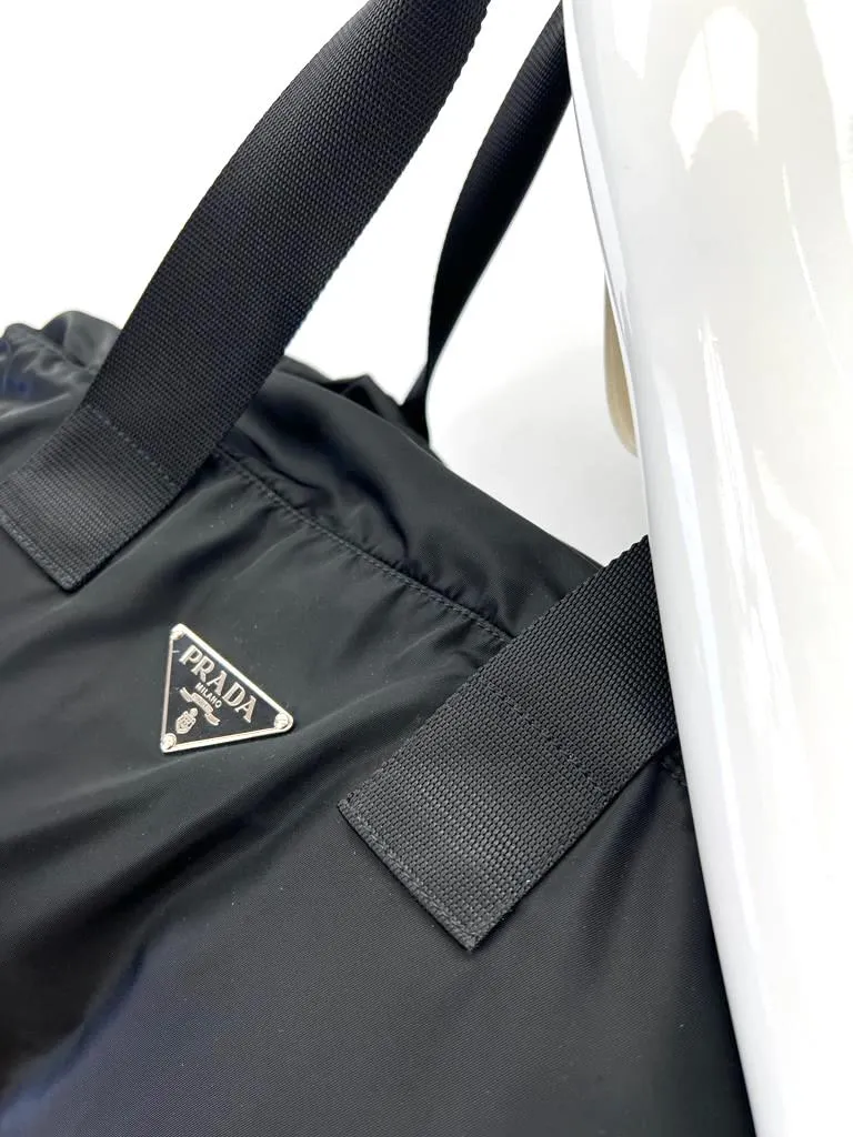 PRADA TESSUTO NYLON SAFFIANO VIAGGIO DUFFLE BAG