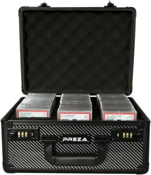 PREZA Graded Card Storage Box - Premium Trading Card Case for Graded Sports and TGC Collectibles - Carbon Fiber Slab Case Storage (Large)