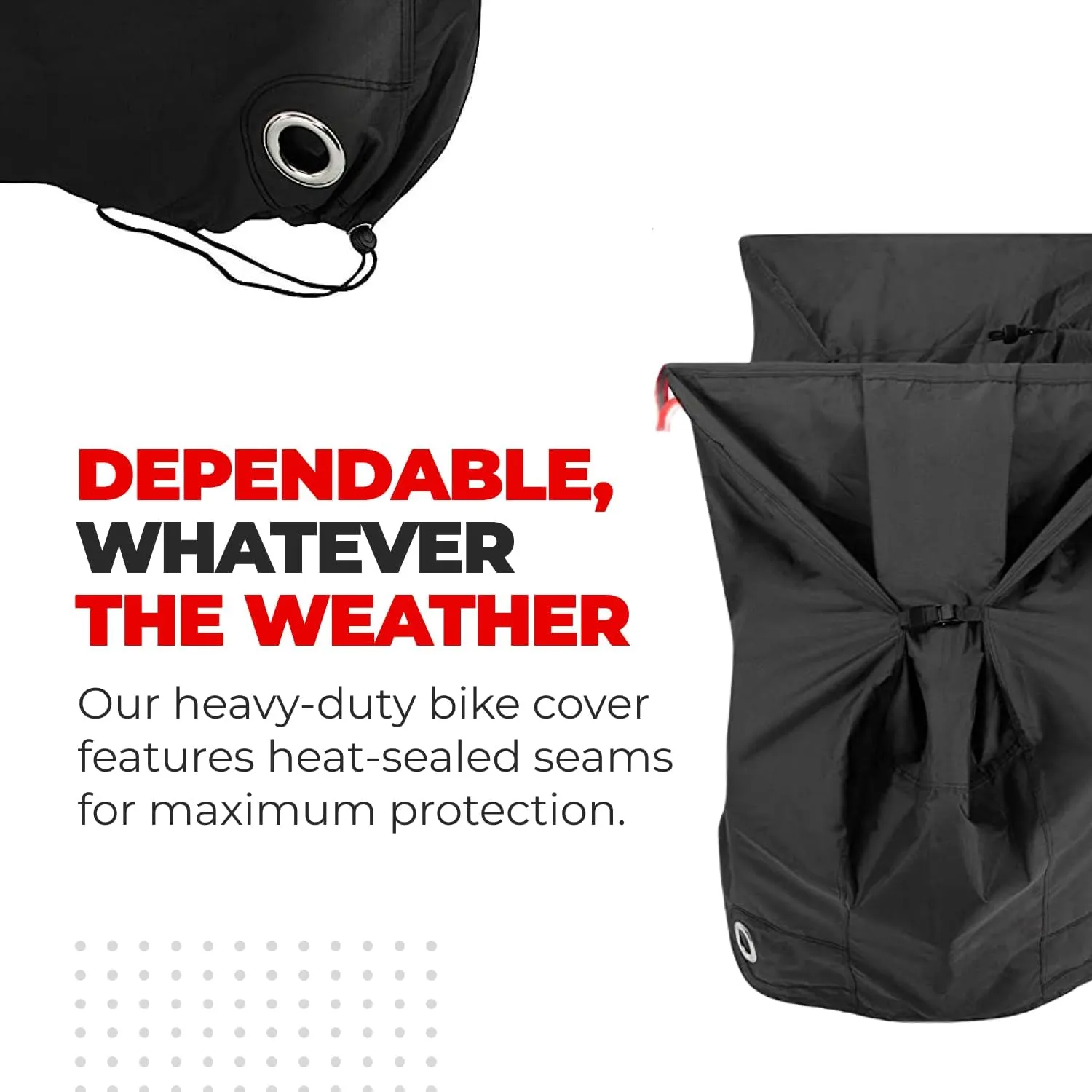 PRO BIKE TOOL Bike Cover - Heavy-Duty Bike Covers Outdoor Storage Waterproof 2 or 3 Bikes - Anti-UV Protection - Secure Fit with Lock Hole - Travel Ready for Car Racks - Includes Storage Bag, Black