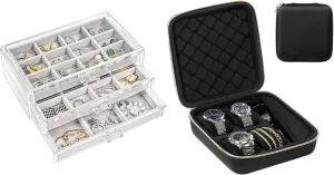 ProCase Jewelry Box Bundle with Travel Watch Case