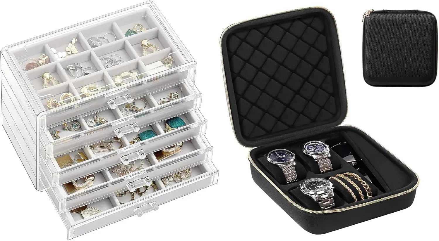 ProCase Jewelry Box Bundle with Travel Watch Case